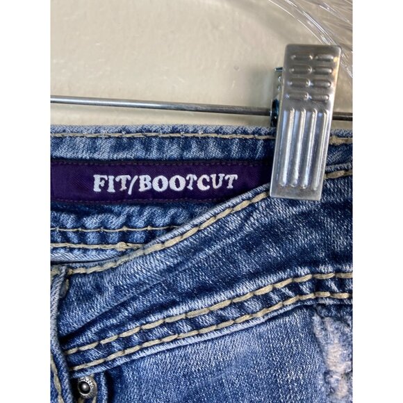 Vigoss womens Blue Bootcut Jeans Size 11Western Cowboy Embroidered Rodeo Denim - Picture 4 of 16